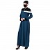 Casual multi-colored A-line abaya- Dark Teal Casual multi-colored A-line abaya- Dark Teal